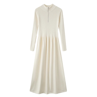 夏配大衣打底针织连衣裙女秋冬季新款收腰毛衣裙显瘦内搭长裙不晚