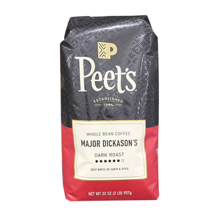 美国直邮Peet's皮爷迪克森少校咖啡豆现磨深度Peets手冲美式907g