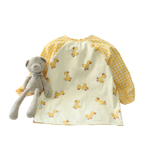 全棉长袖罩衫长袖男女儿童宝宝反穿衣吃饭衣春秋冬纯棉罩衣不防水