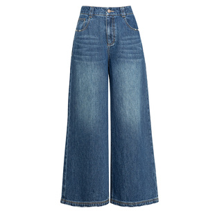 复古蓝~高腰宽松直筒裤子休闲显瘦阔腿牛仔裤女2026新春款松弛感