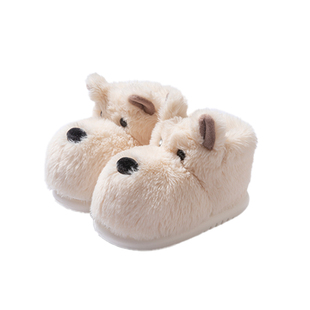 大白狗高帮棉拖鞋男女冬季情侣新款室内家居可外穿防滑毛绒保暖