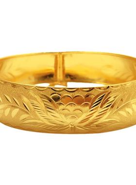 结婚镀黄金色薄款秀禾服龙凤手镯