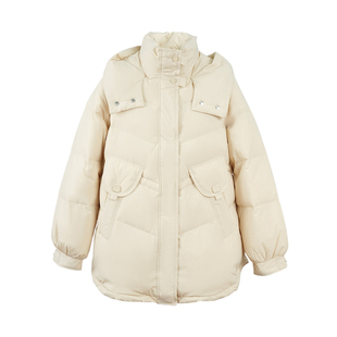 MY ALL通勤羽绒服休闲风宽松90绒子含量白鸭绒拉链保暖连帽常规款