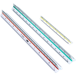 三棱比例尺三角大小比例尺1比50服装设计工具平行尺多功能绘画图30厘米直尺子学生用15cm室内设计绘图尺