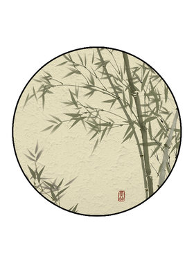 新中式竹子画玄关走廊过道装饰画