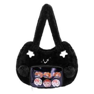 winkouv原创小食量毛绒痛包大容量谷子可爱毛毛娃包单肩透明包包