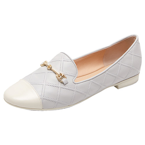 清仓特卖 莱尔斯丹商场同款拼接饰扣平底深口乐福女单鞋5M15002