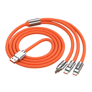 佰通120w机客线一拖三快充type-c闪充车载多功能手机数据线三合一