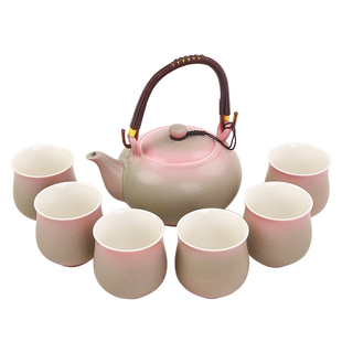 窑变陶瓷功夫茶具套装大号泡茶壶茶杯整套家用商用送礼一壶六杯