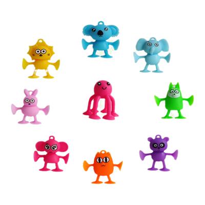 儿童益智玩具卡通吸盘动物公仔兔子大象狮子过家家吸吸粘粘乐玩具