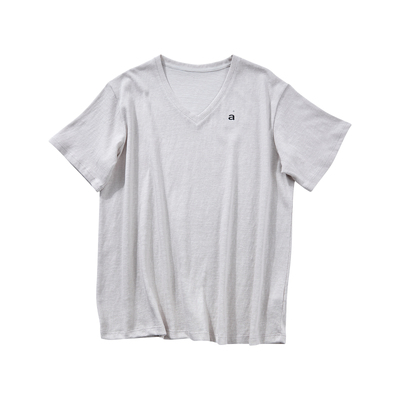 晶咕白标DADATATA【悠闲时光】V领字母刺绣短袖T恤女夏季大码上衣