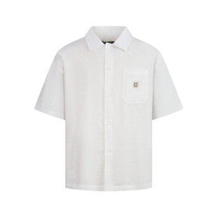 Navigare意大利小帆船白色短袖衬衫外套男2026夏季老钱风亚麻衬衣