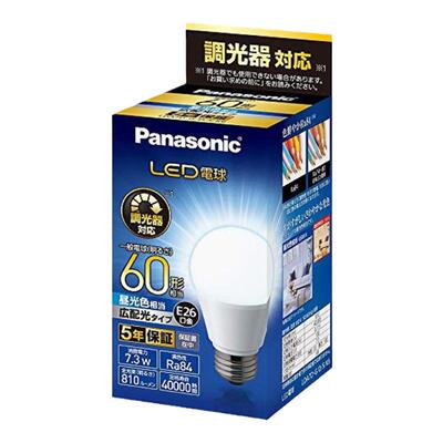 【日本直邮】松下LED灯泡 金属直径26mm/灯泡60w 自然光 LDA7DGDS