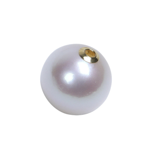 diy珍珠 配件18K金路路通正品3.5一4.5mm大盘贴片珍珠穿心间贴片