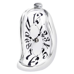 轻奢高级氛围感扭曲融化弯曲时钟挂钟客厅个性静音钟表装饰品摆件