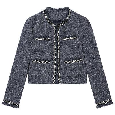 Goodland美地女装法式气质钉珠小香风短外套/鱼尾裙LC34310110