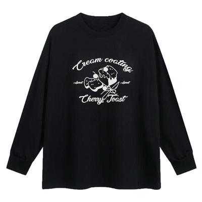 甜到心头宽松休闲情侣长袖T恤