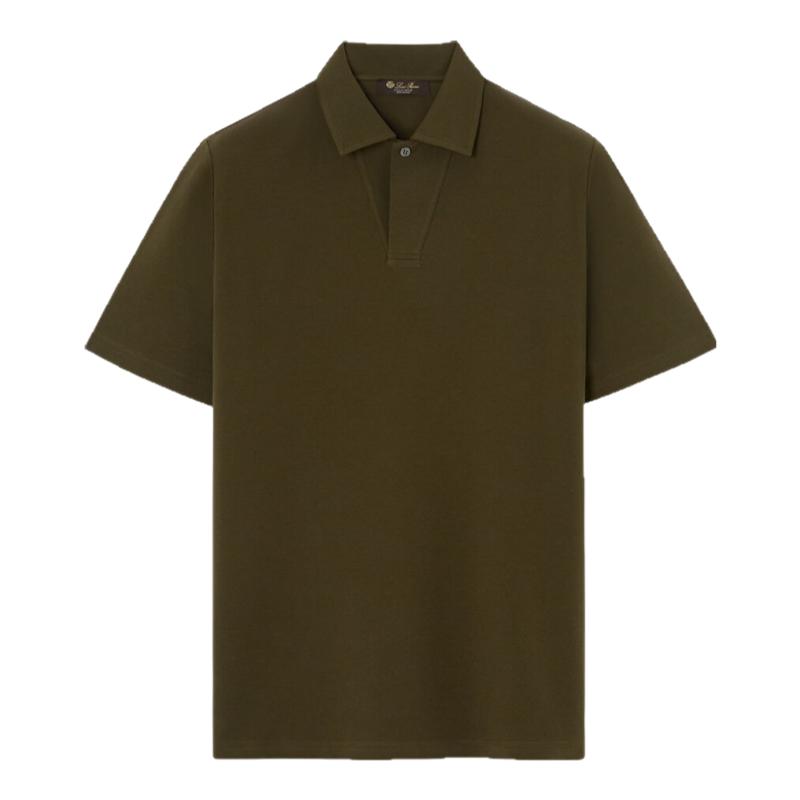 LoroPiana/诺悠翩雅男士T恤短袖棉质优雅领口设计新款服饰