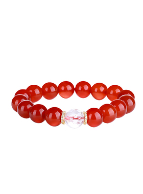 天然红色红玛瑙手串女款