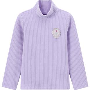 笛莎官方旗舰童装女童摇粒绒长袖t恤冬季新款儿童时尚保暖打底衣