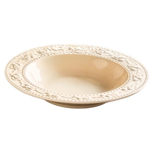 法式草帽盘高级感盘子家用菜盘2026新款陶瓷意面西餐盘碗碟子深盘