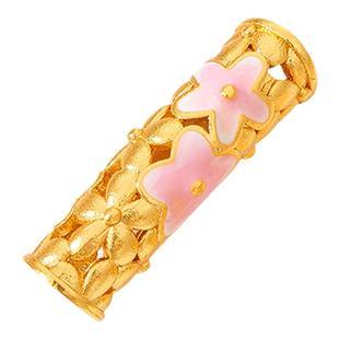 古法沙金桃花梅花莲花喜乐弯管手绳隔珠配件diy手链项链编绳配件