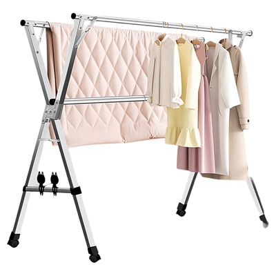 不锈钢晾衣架落地折叠家用室内外