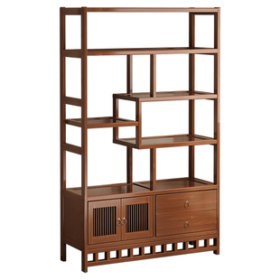 新中式博古架茶叶展示柜茶室置物架隔断多宝阁客厅摆件非实木架子