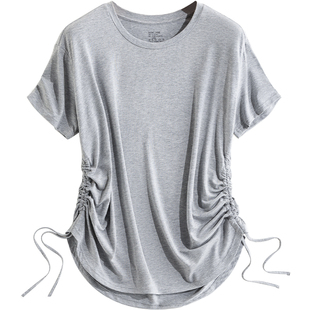 孕妇上衣短袖t恤瑜伽夏季薄款外穿孕妇装夏天宽松洋气遮孕肚不显