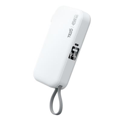 【新国际3C认证】Tezo小旅侠自带双线45W快充AC插头充电宝10000毫安一万闪两万大容量笔记本苹果17移动电源