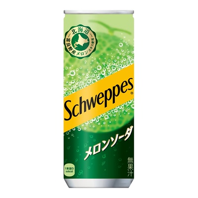 3瓶包邮 日本可口可乐schweppes哈密瓜奶油苏打碳酸汽水蜜瓜饮料