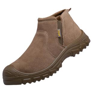 劳保鞋男款士冬季加绒实心底带钢板防砸防刺工地耐磨电焊工作棉鞋