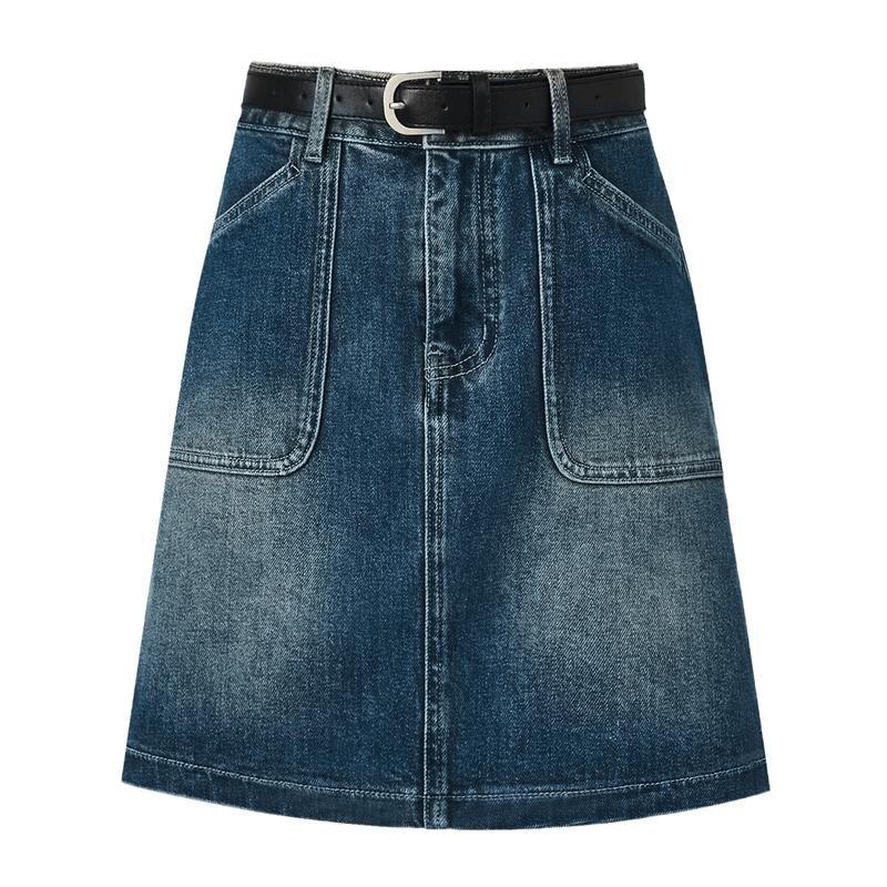 【夏季新品】GOLDEN BEAR/金熊2026年女士复古牛仔H型半身裙