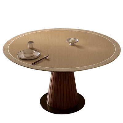 原木风防水长效防圆形餐桌垫