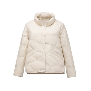 2025新款祥云羽绒服女短款立领轻薄白鸭绒时尚秋冬小个子轻便外套