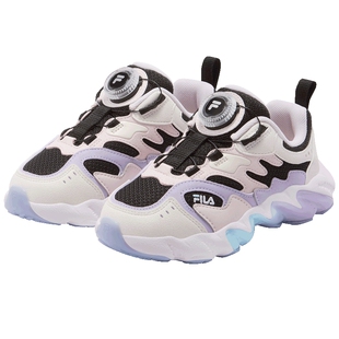 FILA斐乐儿童童鞋运动鞋子2025冬季新款男女小童旋钮扣闪灯鞋蕨草