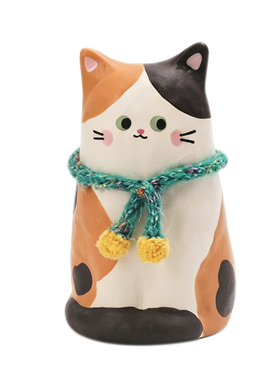 高级感可爱猫陶瓷花瓶桌面装饰品