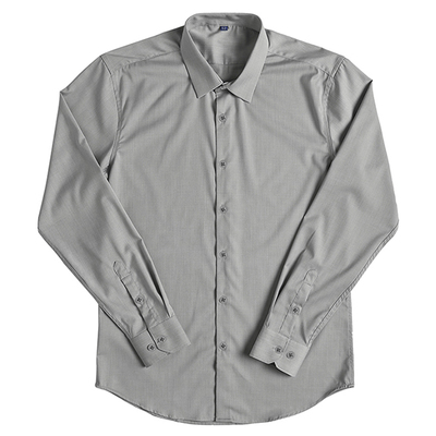 免烫抗皱小方领衬衣长袖商务衬衫