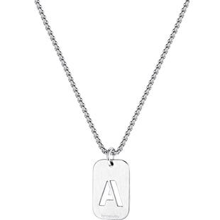 brosway字母情侣铭牌钛钢项链吊坠毛衣链小众个性男女情侣送礼