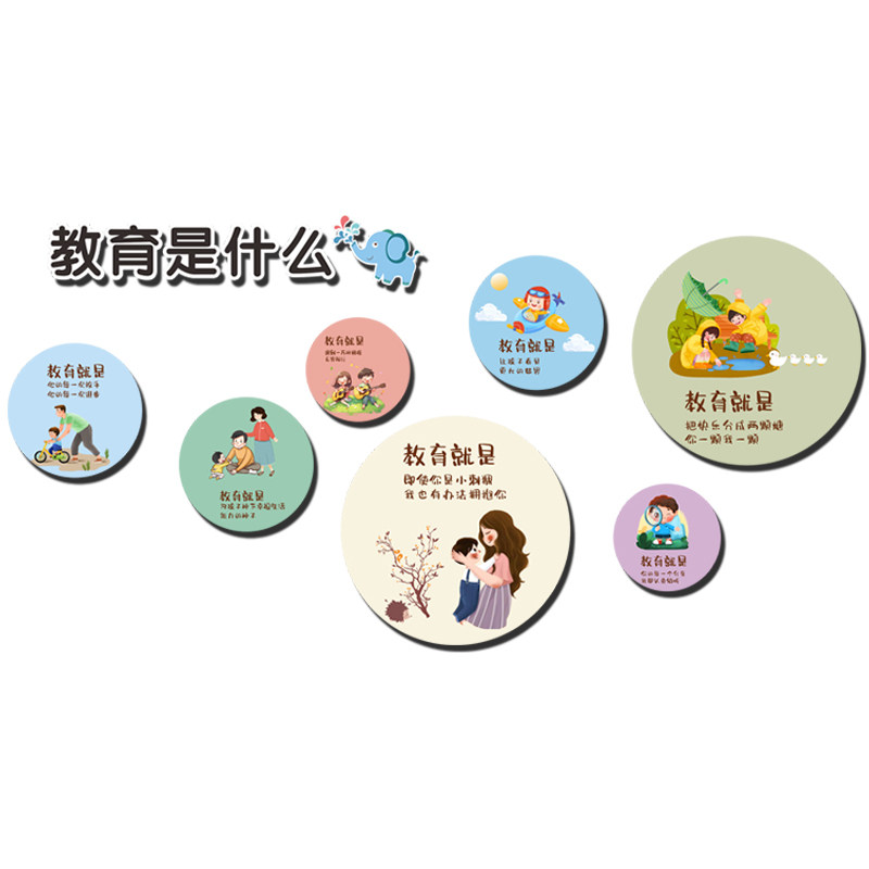 幼儿园大厅教育是什么主题墙文化形象理念走廊墙面装饰布置环创贴