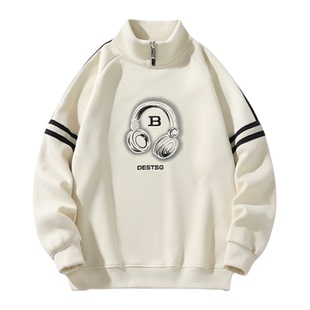 半高领卫衣男生秋冬季新款青少年加绒加厚保暖打底衫上衣长袖t恤