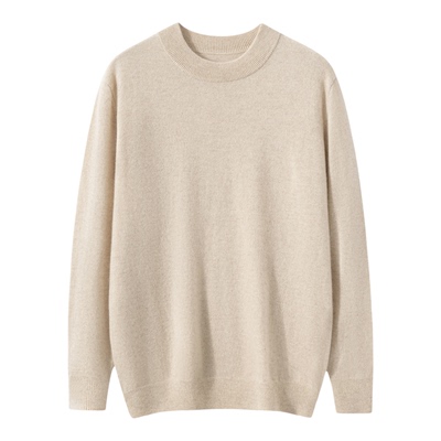 简约风半高领男士100%纯山羊绒衫