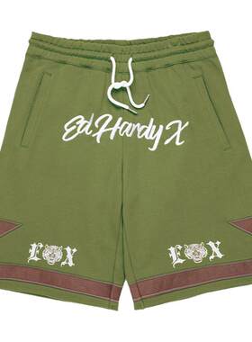 EdHardyX短裤休闲运动刺绣