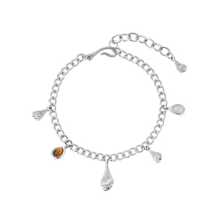 Neverfar自然之愈系列彩石贝纹手链饰品天然虎眼石手链女款高级感