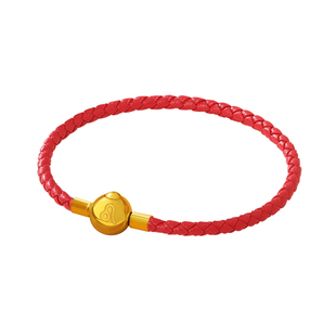 ROGO/月光十二星座双面雕刻手链真皮红绳可穿转运珠手绳闺蜜礼物