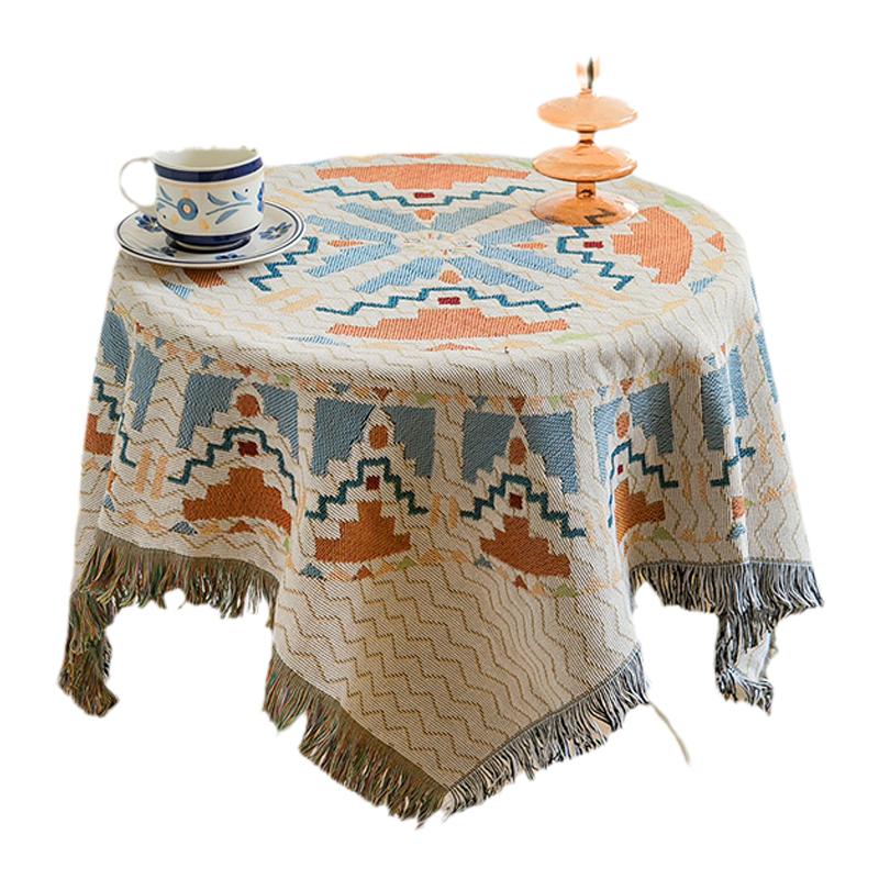 法式民族风高级感桌布轻奢复古布艺圆桌布棉麻餐桌布美式氛围感