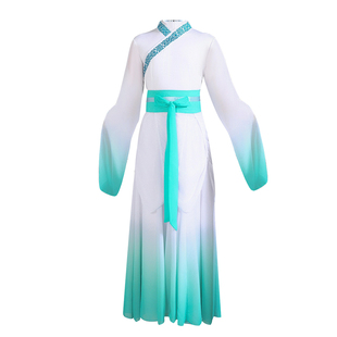 古典舞演出服女儿童中国风飘逸扇舞表演服少儿汉唐古风书简舞蹈服