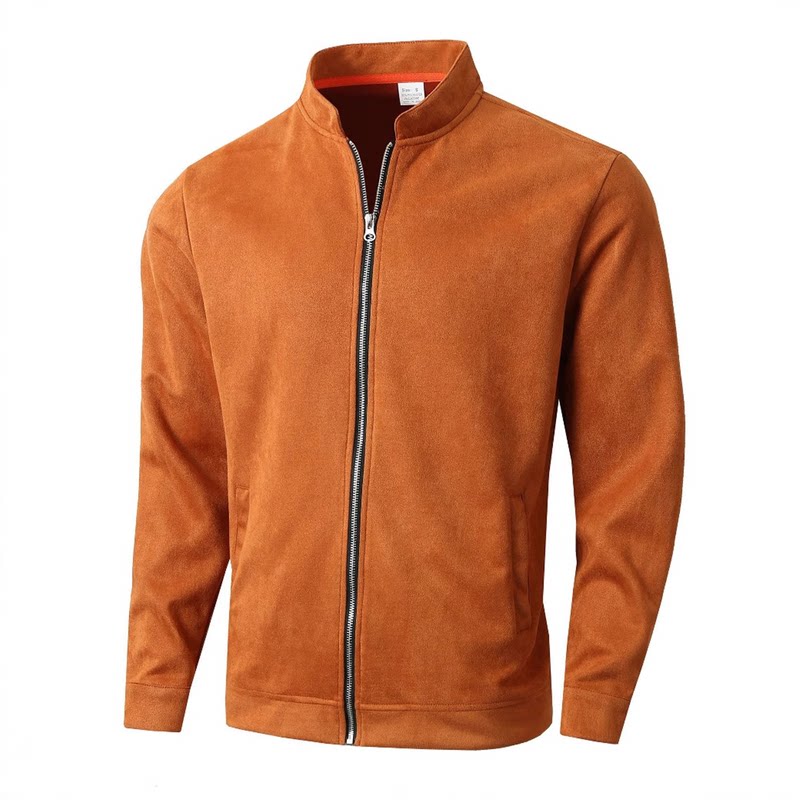 2026秋冬欧美男士纯色立领修身夹克大码商务休闲外套Men's jacket