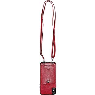 纯色皮质插卡包可斜挎13适用苹果15promax手机壳零钱包iphone14plus带挂绳12背包式11软皮xs女款全包防摔7/8p