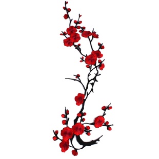 梅花刺绣布贴补丁花片旗袍服装辅料衣服贴布绣花DIY装饰大号贴图